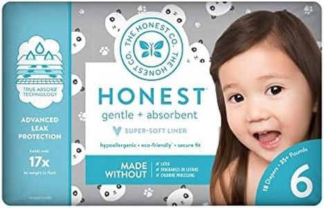 The Honest Company - Eco-Friendly and Premium Disposable Diapers - Pandas, Size 6 (35+ lbs), 18 Count