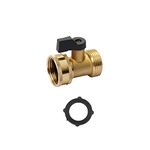 Thicken Brass 3/4 Garden Hose Connector, Male and Female Threaded Faucet Adapter, with Individual Straight Single Pass Ball Valve