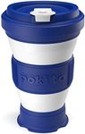 pokito Pop Up/Collapsible/Reusable/Eco-Friendly/Folding 3-Sizes-in-1 Travel Cup/Mug with Leak-Proof Lid for Hot and Cold Drinks (Fits in Pocket or Bag; Great Gift for Coffee or Tea Lovers), Blueberry