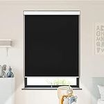 Blackout Window Shades Cordless Roller Shades for Window and Door, Home and Office Black， 27W x 72H