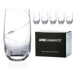 DIAMANTE Swarovski Crystals Silhouette Premium Crystal Hand Cut Hi Ball Long Drink Cocktail or Gin Glasses - Set of 6 in Gift Box (1000.816)