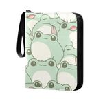 SDMKA Cute Frog Pattern Card Binder 4-Pocket, 400 Pockets Trading Cards Holder Games Card Albums Storage Organizer Case for Football, Baseball Cards