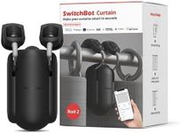 SwitchBot Curtain Smart Electric Motor - Wireless App Automate Timer Control, Add SwitchBot Hub to Make it Compatible with Alexa, Google Home, IFTTT (Rod2.0 Version, Black)