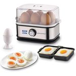 KENT Super Egg Boiler | 3 Boiling Modes | Stainless Steel Body and Heating Plate | 6 Eggs at a Time | Automatic Turn-Off | Silver