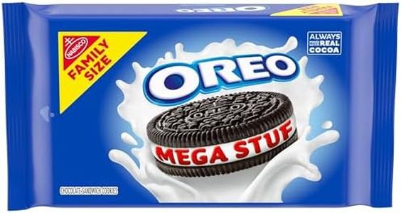 OREO Mega Stuf Chocolate Sandwich Cookies, Family Size, 17.6 oz