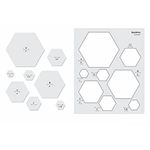 Liquidraw Quilting Templates & Rulers for Patchwork Acrylic Stencils Set Hexagon, Hearts, Square & Circle (Hexagon)