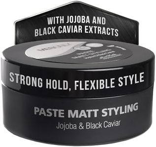 Mon Platin Men’s Matte Styling Paste – Strong Hold, Non-Greasy Hair Wax with Jojoba & Black Caviar, 85ml