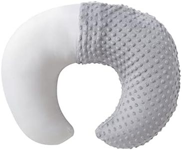 Nursing Pillow and Positioner with Cover for Breastfeeding and Bottle Feeding, Propping Baby, Tummy Time, Baby Sitting Support, Awake-Time Support (Grey, 22" x 17.7" x 5.9")