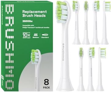 Brushmo Whitening Replacement Toothbrush Heads Compatible with Philips Sonicare DiamondClean HX6062/65, White, 8 Pack