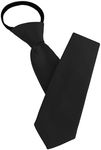 AUYAO Men Ties, Zipper Neck Tie for Men Solid Color Pre-tied Adjustable Necktie for Business Graduation Wedding Formal Ties, A-black, A-Black