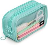 ZIPIT Half & Half Pencil Case | Large Capacity Pencil Pouch | Pencil Bag for School, College and Office (Mint)