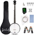 Mulucky 5 String Banjo - Open Back, Geared 5th Tuner, Gift Package with Beginner Kit - MB1102