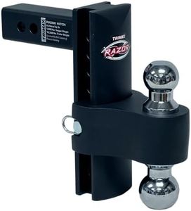 TRIMAX TRZ8ULTPB Steel Adjustable Trailer Hitch, 2" Dual Ball, 8" Drop
