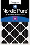 Nordic Pure 16x25x4 (15 1/2 x 24 1/2 x 3 5/8) Pure Carbon Pleated Odor Reduction Merv 8 Furnace Filter 1 Pack