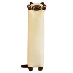 Long Cat Plush Pillow, Cute Cat Plush Pillow, Plush Filled Throw Pillow, Sleep Doll Throw Pillow for Kids, Girlfriends and Adults (70, Yellow)