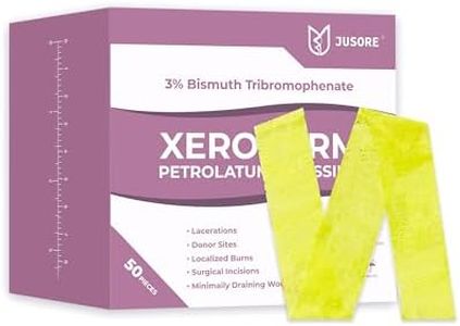 JUSORE Xeroform Petrolatum Dressing 1"x8" - 50 PCS Non Stick Gauze Pads, Medical Soft Fine Mesh Gauze Patch for Wound Care, Burns, Lacerations, Skin Grafts & Surgical Incisions, 50 Individual Pack