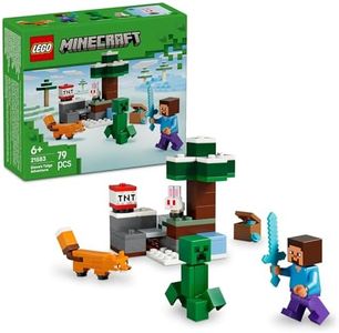 LEGO® Minecraft® Steve’s Taiga Adventure 21583 Collectable Gaming Merchandise - Gamer Toy for Boys and Girls Aged 6+ - Steve, Fox, Creeper™ and Baby Bunny Characters - Toy for Kids’ Birthdays