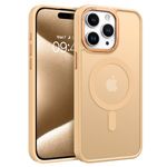 BENTOBEN Magnetic Case for iPhone 15 Pro Max Case, [Compatible with MagSafe] Translucent Matte Slim Soft Shockproof Women Men Girl Protective Phone Case for iPhone 15 Pro Max 6.7", Light Gold