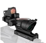 TREYTECH ACOG RMR Airsoft Optic Scope 4x32 Scope True Fiber Red Illuminated Crosshair Reticle Scopes with 20mm Rail Mount Holographic Sight (BLACK) (ACOG RMR Wth Lens Protector)