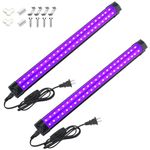 BOSITE 2 x 10W Black Light Bar UV LED Black Light Strip T8 LED Black Lights for Party, Bedroom, Urine Detection, Body Painting, Fluorescent Poster, Tapestry