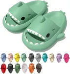 rosyclo Shark Cloud Slippers, Shark Cute Slides for Women Man,Summer Slipper Sandals for Boys Girls Spa Platform Shoes Non-Slip Beach Open Toe Beach Sandals Shower Couple Shoes, Light Green, 7-7.5