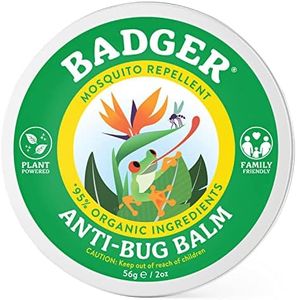 Badger Bug Repellent, Organic Deet-Free Mosquito Repellent with Citronella & Lemongrass, Easy to Use Travel Size Camping Essential, Family Friendly Insect Repellent Balm, 2 oz Tin