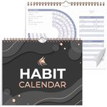 Clever Fox Habit Calendar Circle – 2-Year Inspirational Habit Tracker for Atomic Habits – Colorful Habit & Goal Planner Journal to Boost Productivity & Become Your Best Self – Whole Black