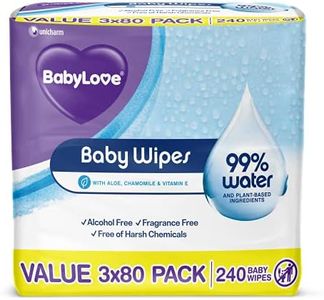 BabyLove 720 Piece (3 Pack x 240) 99% Water & Plant-Based Ingredients Hypoallergenic Baby Wipes