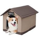 ANPPEX Dog House Indoor, Inside Dog House with Removable Cushion, Enclosed Warm Cat Dog Bed House for Medium Dogs,Brown,XL