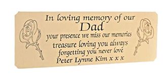 MEMORIAL BENCH PLAQUE PERSONALISED SOLID BRASS GRAVE MARKER SIGN ANY WORDING OF YOUR CHOICE 6" X 2" 11 DESIGNS TO CHOOSE FROM