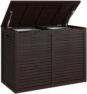 Spa Mocha-Shield Large-Size Double Teak Laundry or Storage Hamper