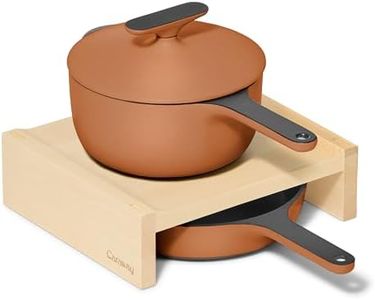 Caraway Enameled Cast Iron Bundle – 8" Mini Skillet, 1.8 qt Sauce Pan with Lid & Storage Organizer – Durable, Non-Toxic Cookware for Stovetop & Oven – No Seasoning Required – Rust