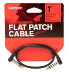 D’Addario Accessories Classic Series Flat Guitar Patch Cables - Guitar Pedal Cable with ¼ Inch Ends - Durable & Reliable - Instrument Cable for Pedalboards - 1ft Right Angle - 1-Pack