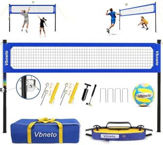 Vbneto Volleyball Net for Backyard, Anti-Sag Heavy Duty Adjustable Outdoor Net with Winch System, Beach Volleyball Set with Ball and Carry Bag