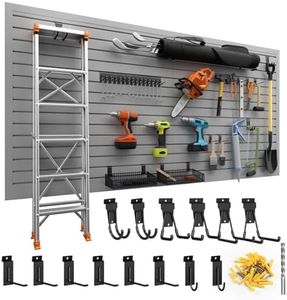 Duzzy Slatwall Panel, 4' H x 8' W PVC Slat Wall Paneling for Garage Wall Storage Organizer with Slatwall Hooks and Hangers (Grey)