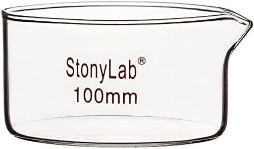 stonylab Crystallizing Dish with Spout and Heavy-Duty Rim, Borosilicate Glass Reusable Crystallizing Dishes for Crystallization and Evaporation, 300ml Capacity OD 100mm