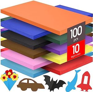 Yahenda 100 Pcs Poster Board 10 Assorted Color Blank Graphic Display Board A3 Size Poster Cutting Board 16.5 x 11.7 In Project Paper Board Exhibits Paper for Back to School Day(Bright Colors)