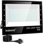 100W LED Flood Light Outdoor, Indmird 10000LM LED Floodlights 6500K Daylight White Security Lights IP66 Waterproof Led Spot Light Led Work Light for Yard,Garage,Garden,Parking Lot, Park,Playground