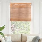 Chicology Cordless Bamboo Roman Shades, Light Filtering Window Treatment Perfect Resort Feel for Living Dining Room/Bedroom and More, 36" W X 64" H, Squirrel