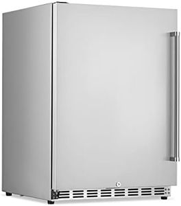 NewAir 24" Outdoor Beverage Refrigerator | 5.3 Cubic Feet Storage| Weatherproof Stainless Steel Fridge | Built-In or Freestanding Outdoor Patio Fridge For Beer, Wine, Food NCR053SS00