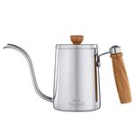 MERMOO YILAN Coffee Kettle Pour Over Coffee Maker 600ml Tea Pot Gooseneck Kettle Stovetop Stainless Steel Kettle with Anti-Scald Handle (Silver)