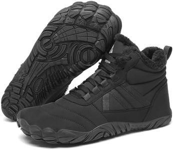 Mishansha Barefoot Botas Invierno Hombre Mujer Zapatos de Invierno Cálidas Cómodas Botas de Nieve Antideslizantes Flexibles Botines Descalzos con Forrados Caliente, Negro 40EU