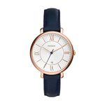 Fossil Watch for Women Jacqueline, Quartz Movement, 36 mm Rose Gold Stainless Steel Case with a Genuine Leather Strap, ES3843