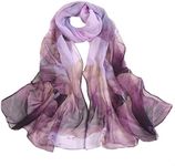 Van Caro Scarfs for Women Lightweight Floral Scarf Soft Long Fashion Scarves Sun-proof Wrap Shawl, 2830 Purple, One size