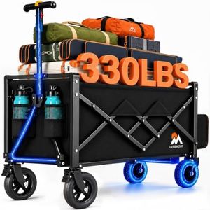 Overmont 200L Foldable Electric Wagon - 300W Motor 3-Speed with Hand Brake