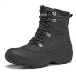 LONDON FOG Breckenridge Waterproof Mens Winter Boots - Leather Insulated Mens Snow Boots - Grey, Black or Brown - Men Medium or Extra Wide Widths Size 7 to 15, Black, 12 X-Wide