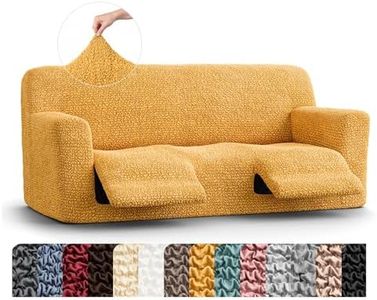 PAULATO BY GA.I.CO. Recliner Sofa Cover - Reclining Couch Slipcover - Soft Polyester Fabric Slipcover - 1-Piece Form Fit Stretch Furniture Protector - Microfibra Collection - Mango (Couch Cover)