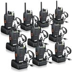 eSynic 10Pack Walkie Talkies for Adults PMR446 Licence Free Radio Walkie Talkie VOX Rechargeable Long Range Walky Talky with Orginal Earpiece 2 Way Radios with LED Light for Emergency Outdoor