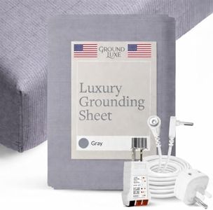 Made in USA Deep Pocket (18 inch) Grounding Fitted Sheet- in Gray for a King Size Bed