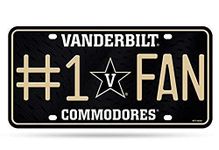 Rico NCAA Vanderbilt Commodores #1 Fan Metal Tag License Plate